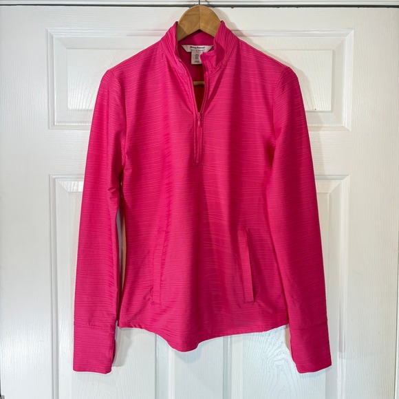 Tommy Bahama Tops - Tommy Bahama Golf & Tennis Womens Pink Textured Quarter Zip Pullover Jacket S